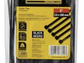 CROSSMASTER PRECINTO NYLON 3.6x200mm NEGRO x100u